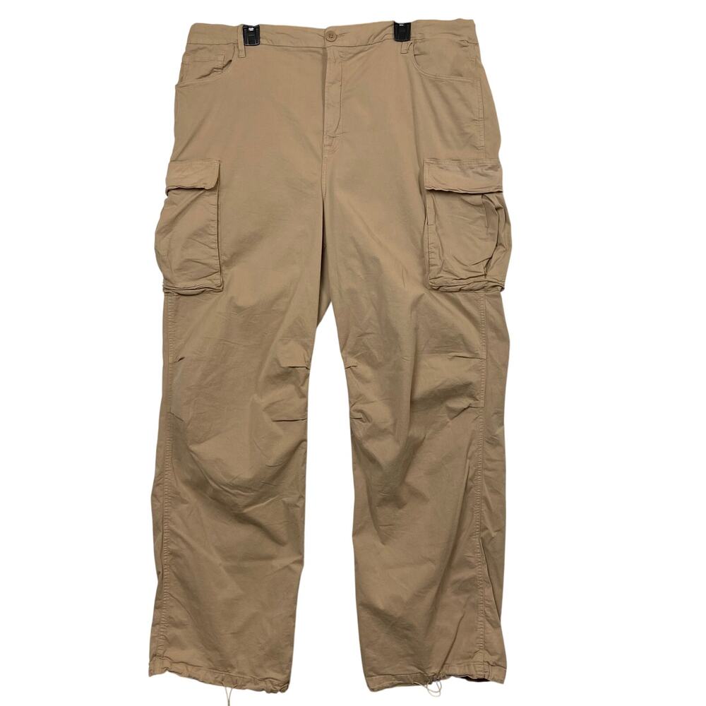 Good American Champagne High Rise Baggy Cargo Pants Gorp Core Streetwear Sz 16